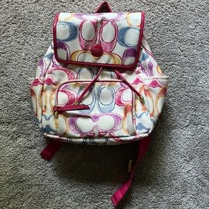 Adorable Coach backpack with Pink Accents